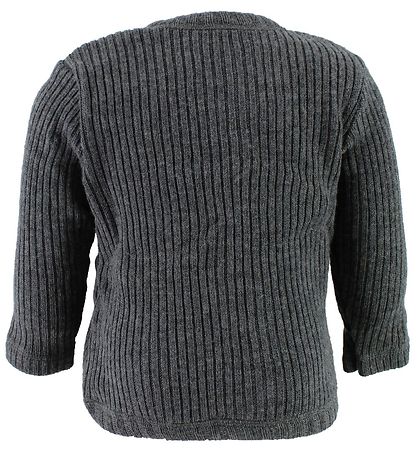Joha Prjónað Cardigan - Ull - Kolgrár