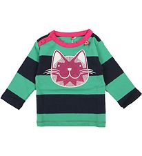 Danefæ Blouse - Danejohannes - Navy/Green Glitter Cat