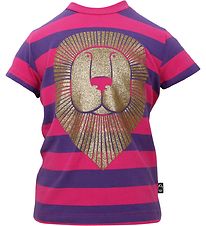 Danefæ T-shirt - Danepuppy - Purple/Pink Striped Løve