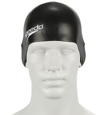 Speedo Badehætte - Junior Plain Moulded Silicone Cap - Sort