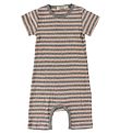 MarMar Summer Romper - Rib - Pink/Grey Striped