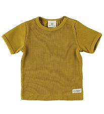 En Fant T-Shirt - Karrygul m. Hulmønster