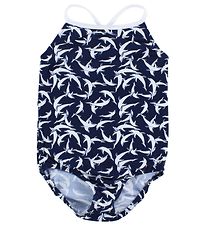 Petit Crabe Zwempak - UV50+ - Navy m. Dolfijnen