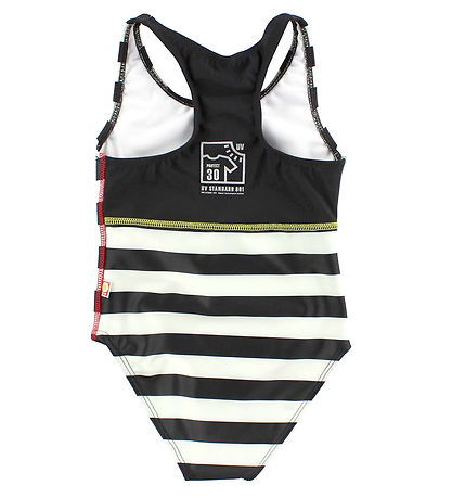 Katvig Classic Swimsuit - UV60 - Black/White Striped