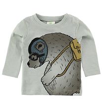 En Fant Blouse - Light Blue w. Bear