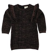 En Fant Jurk - Gebreid - Zwart m. Glitter
