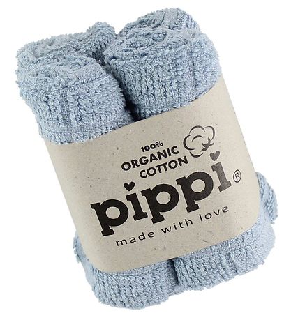 Pippi Baby Washcloths - 4-Pack - Light Blue