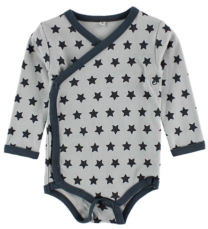 Pippi Baby Kääre-Bodyt - 4 kpl - Sininen/harmaa M. Tulosta