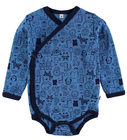 Pippi Baby Kääre-Bodyt - 4 kpl - Sininen/harmaa M. Tulosta