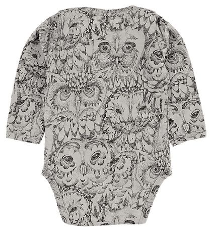 Soft Gallery Bodysuit L/S - Bob - Grey w. Owls