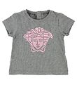 Young Versace T-shirt - Grey Melange w. Pink Medusa