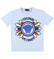 Young Versace T-shirt - Light Blue w. Logo/Stars