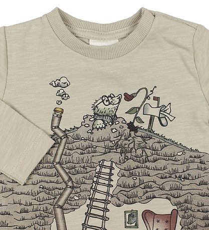 En Fant Blouse - Gate - Brown Melange w. Print
