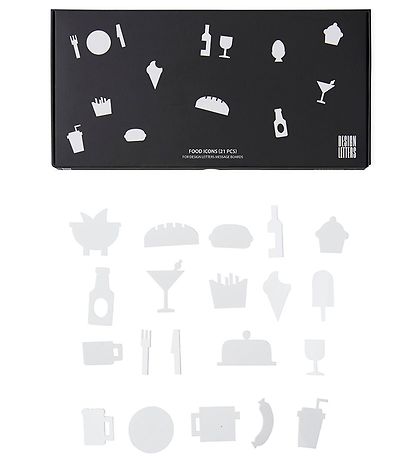 Design Letters Iconen - Voeding - Wit