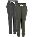 Minymo Sweatpants - 2-Pack - Charcoal Grey/Army
