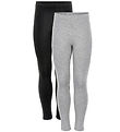Minymo Leggings - 2 Pakki - Svart/Grátt