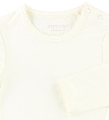 Minymo Bodysuit l/s - Bamboo - White