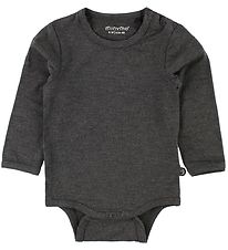 Minymo Bodysuit l/s - Bamboo - Charcoal Grey