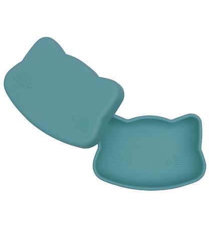 We Might Be Tiny Snackbox - Cat - Silicone - Petrol