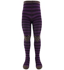 Melton Tights - ABS - Wool - Purple Striped