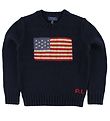 Polo Ralph Lauren Blouse - Gebreid - Navy m. Vlag