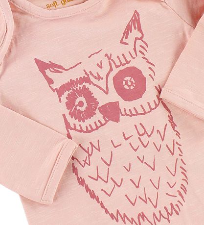 Soft Gallery Bodysuit L/S - Bob - Rose w. Owl