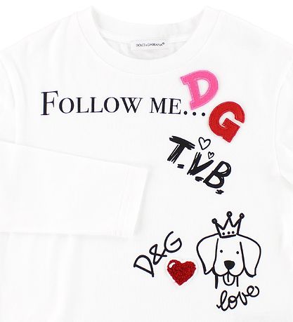 Dolce & Gabbana Blouse - White w. Print/Patches