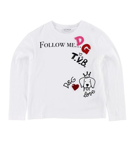 Dolce & Gabbana Blouse - White w. Print/Patches