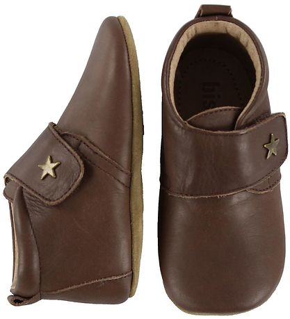Bisgaard Leder-Krabbelschuhe - Brun m. Stern