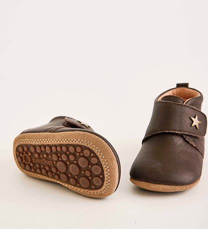 Bisgaard Leder-Krabbelschuhe - Brun m. Stern