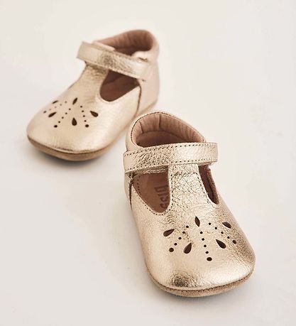Bisgaard Ballerina Slippers - Gold Pattern