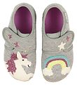 Living Kitzbühel Slippers - Grey Melange w. Rainbow/Unicorn