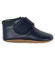 Pom Pom Soft Sole Leather Shoes - Navy