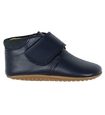 Pom Pom Soft Sole Leather Shoes - Navy