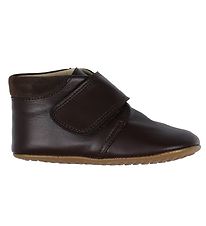 Pom Pom Soft Sole Leather Shoes - Iris Brown