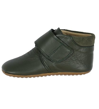 Pom Pom Soft Sole Leather Shoes - Green