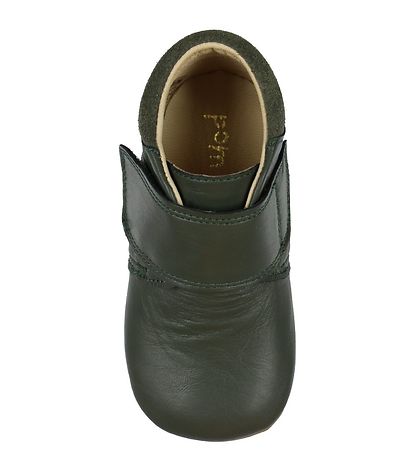 Pom Pom Soft Sole Leather Shoes - Green