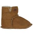 Pom Pom Slippers w. Wool - Camel