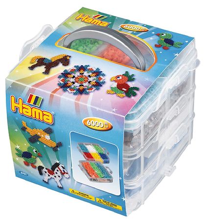 Hama Midi Bead Box - 13x15x15 - 6000 pcs + 3 Pegboard