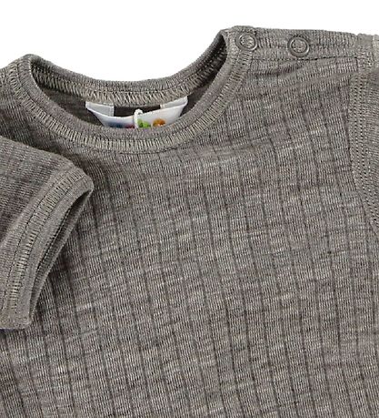 Joha Bodysuit S/S - Wool - Brown Melange