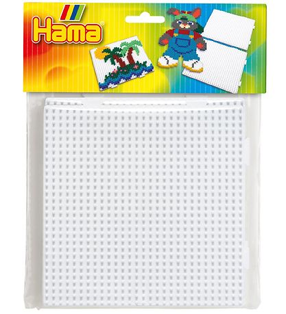 Hama Midi Pegboard - 2-Pack - Squares - White