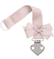 Little Wonders Pacifier Clip - Dark Powder w. Bow/Heart