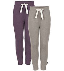 Minymo Sweatpants - 2-pack - Ljus Brunmelerad/Lilamelerad