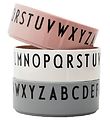 Design Letters Bowl - 3-Pack - Pink/White/Grey w. Letters