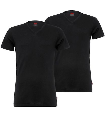 Levis T-Shirt - 2er-Pack - V-Neck - Schwarz