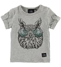 Petit by Sofie Schnoor T-shirt - Julius - Grey Melange w. Owl