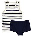 Minymo Underwear Set - Bamboo - White/Navy Striped