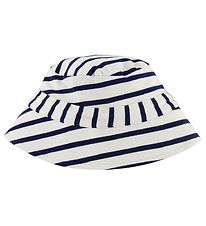 Minymo Bucket Hat - Bamboo - White/Navy Striped