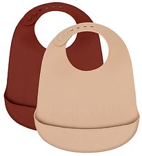 We Might Be Tiny Ruokalappu - 2 kpl - Silikoni - Beige/Rust