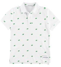 Calvin Klein Polo - Hvid m. Grøn/CK